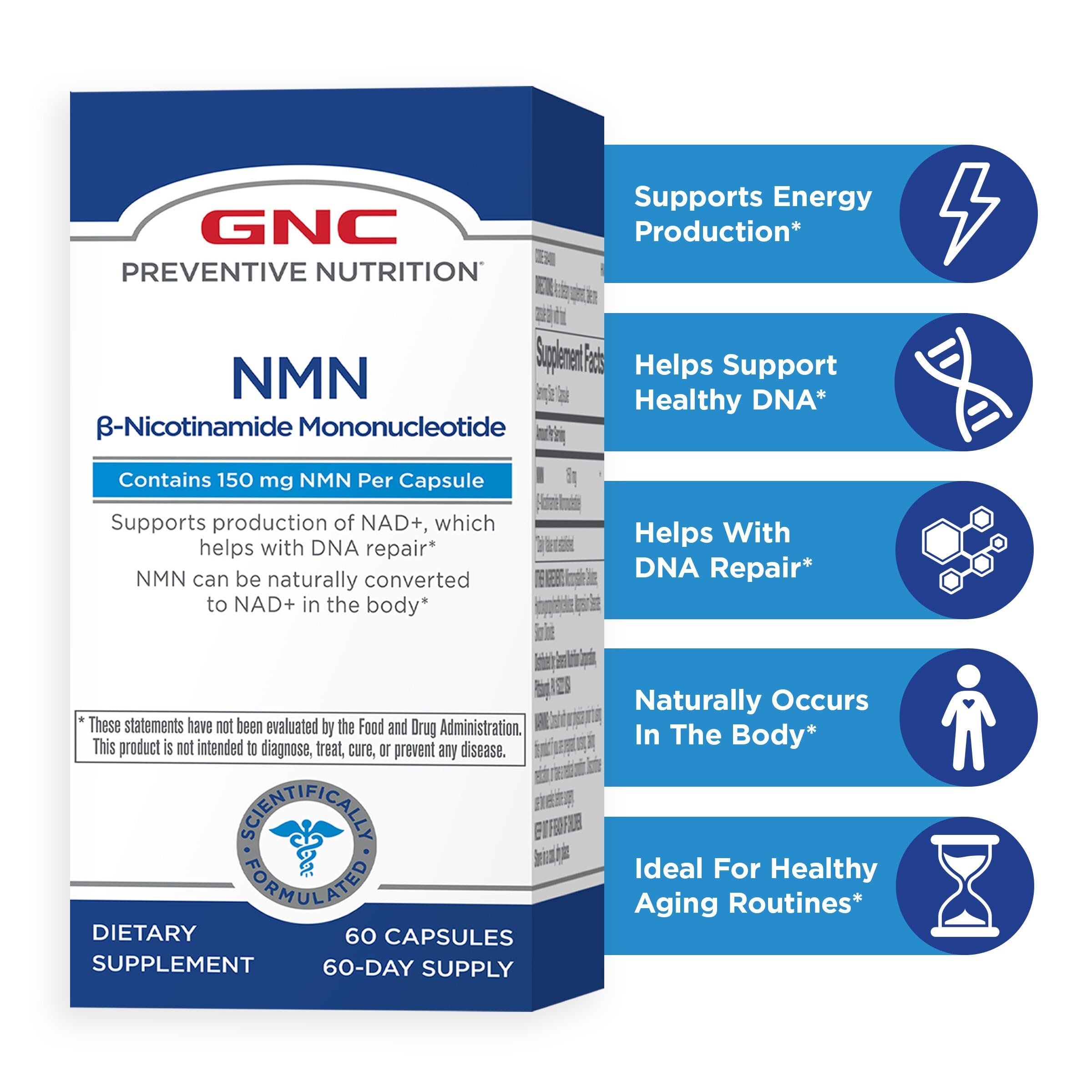 GNC envase abierto con cápsulas visibles para ver cantidad y presentación