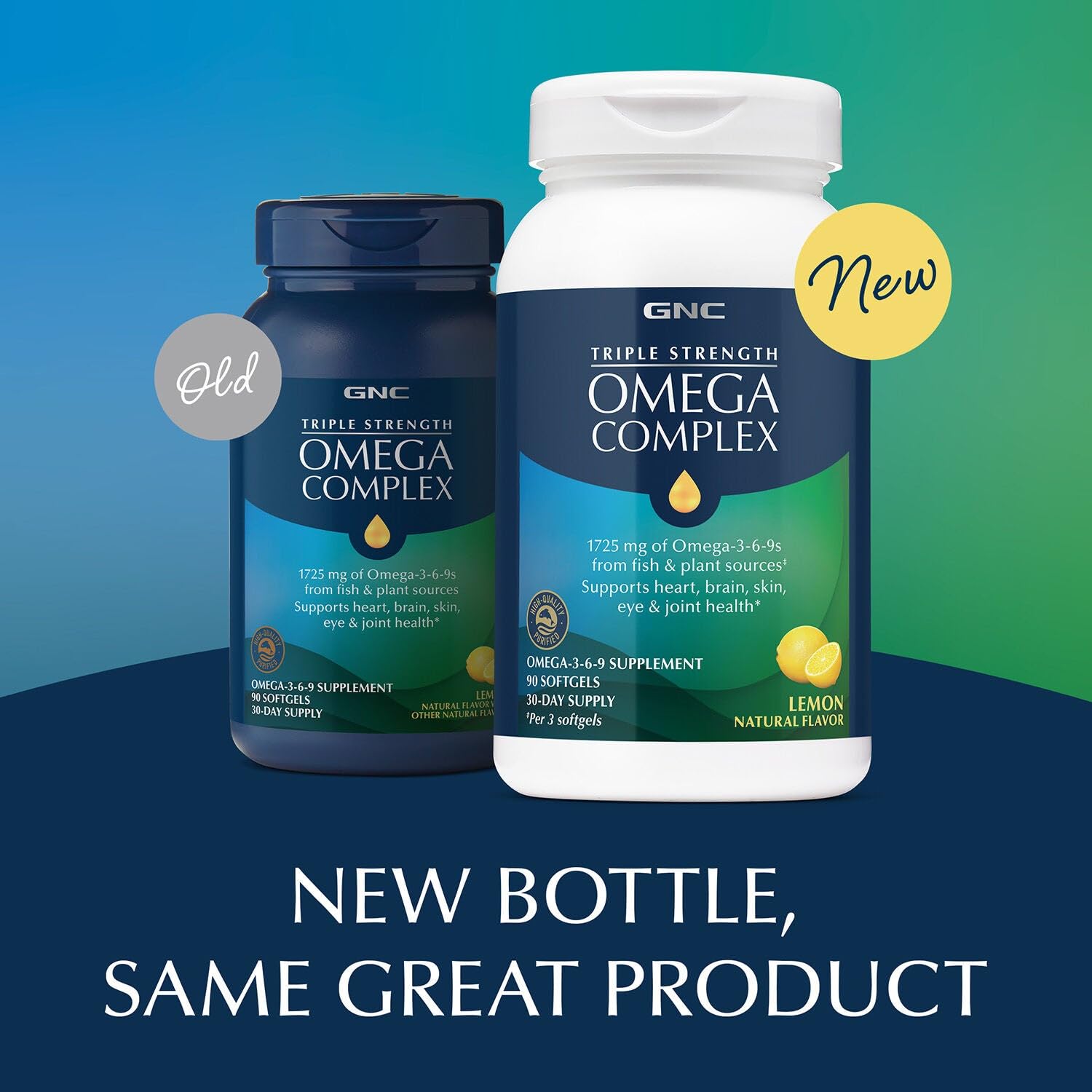 etiqueta nutricional GNC Triple Strength Omega Complex con ingredientes y dosificación