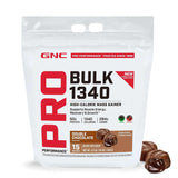 GNC envase frontal doble chocolate que muestra tamaño y etiqueta informativa