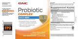 GNC Probiotic Complex cápsula detalle con textura clara y fácil ingestión