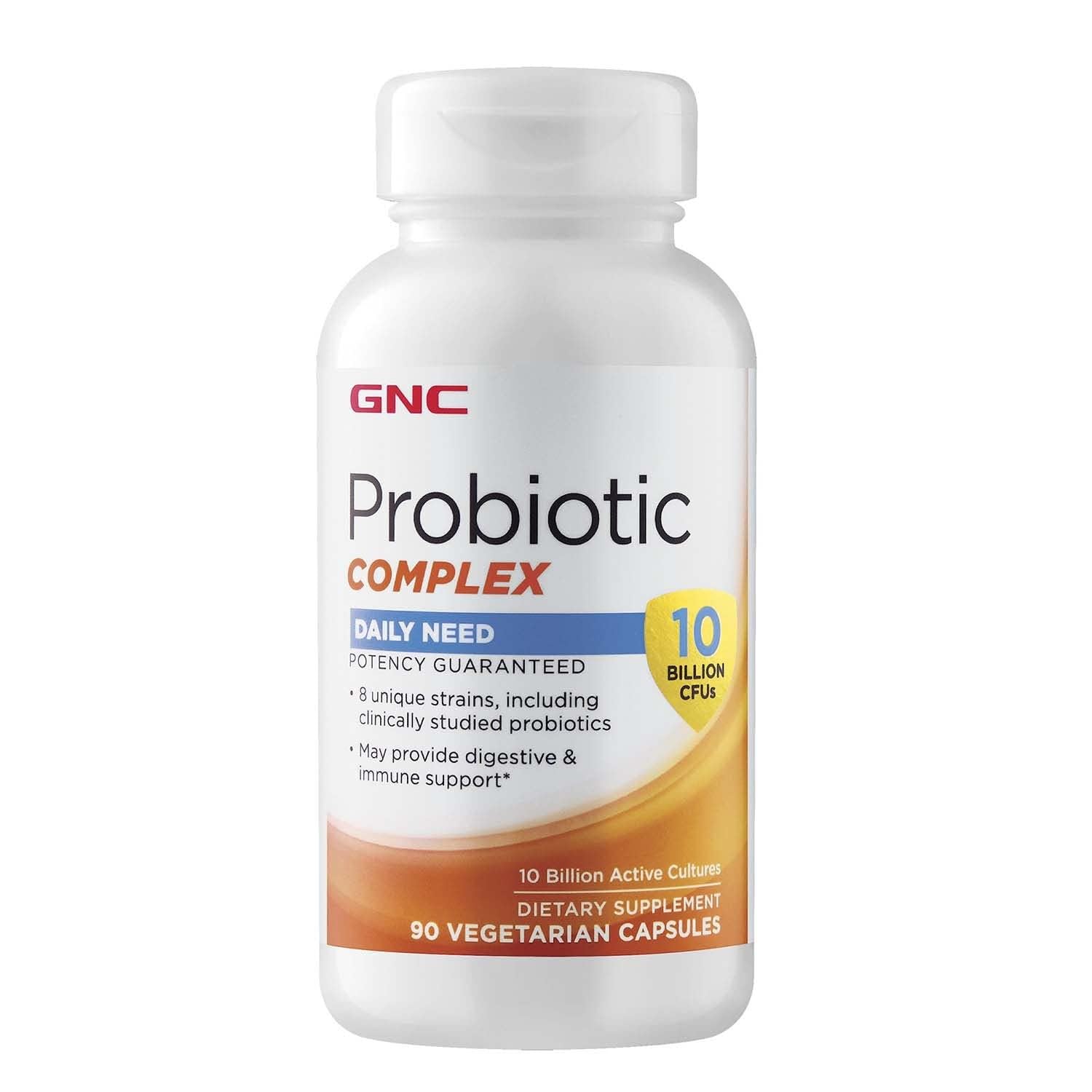 GNC frasco frontal del producto mostrando etiqueta y beneficios para digestión