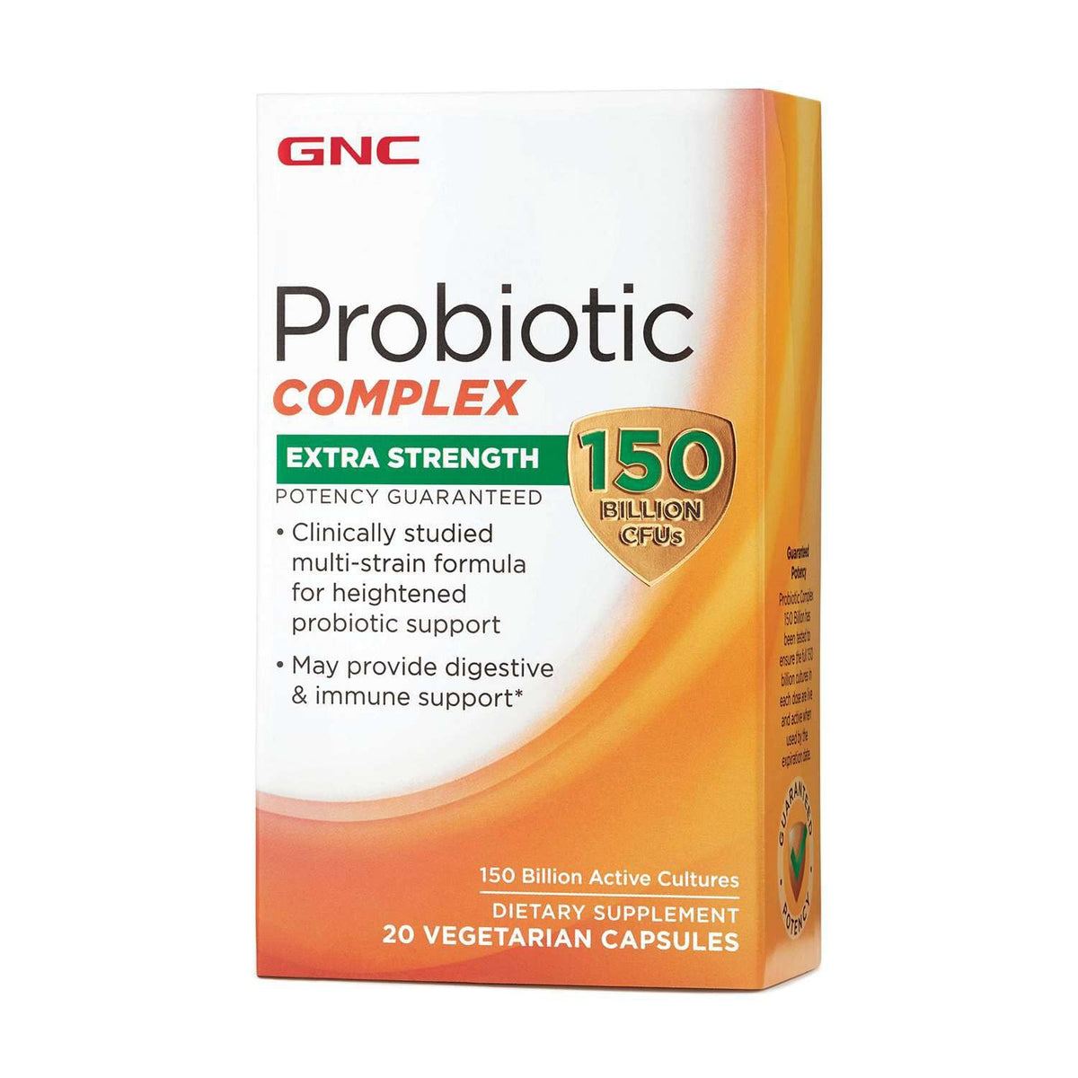 GNC envase frontal con 150 mil millones UFC mostrando beneficios de soporte digestivo