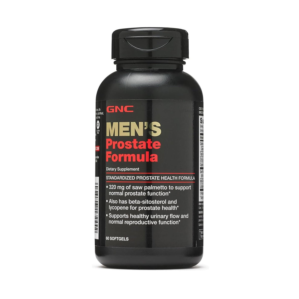 GNC frasco frontal mostrando 60 softgels y facilidad de uso