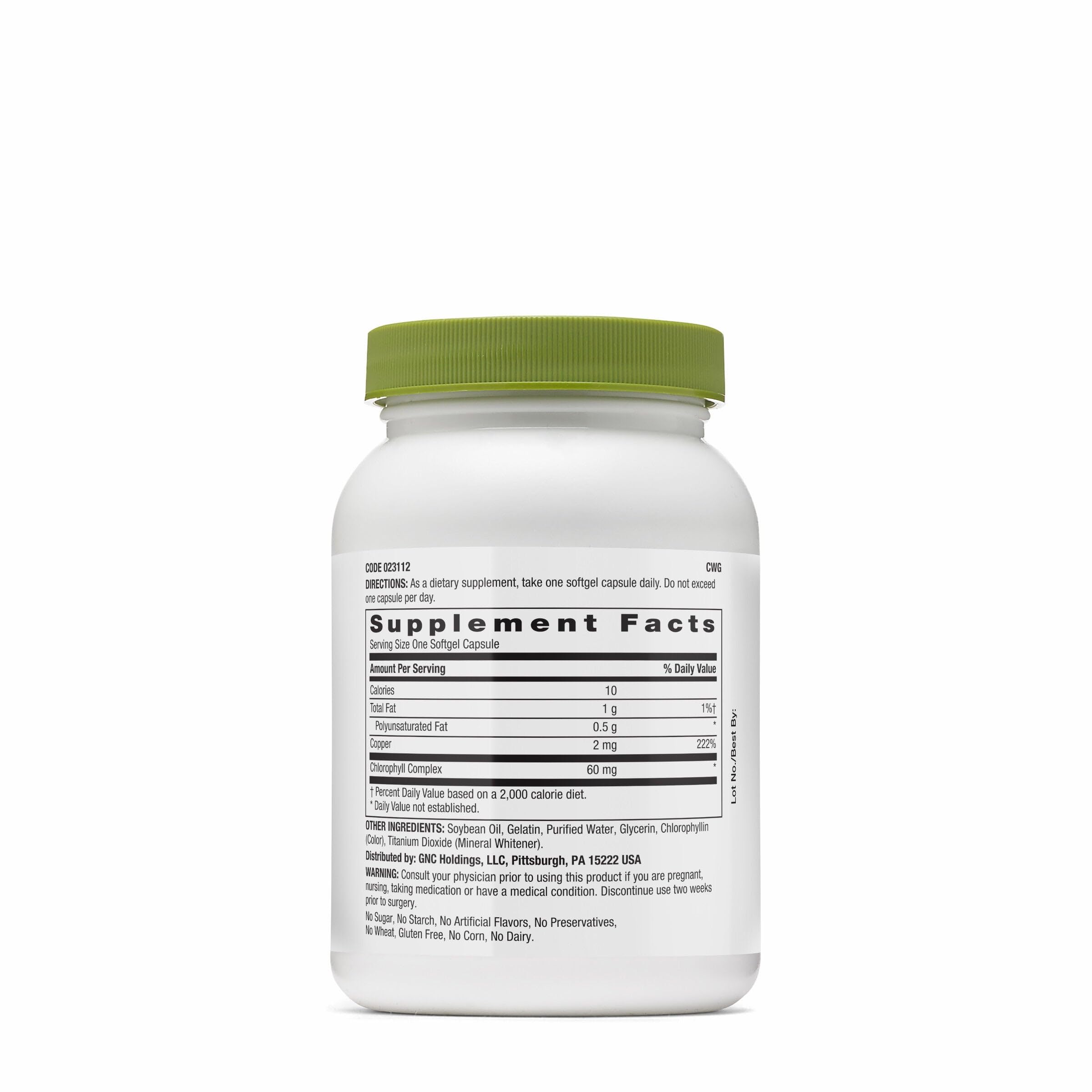 Primer plano de softgel GNC Superfoods mostrando textura y color uniforme