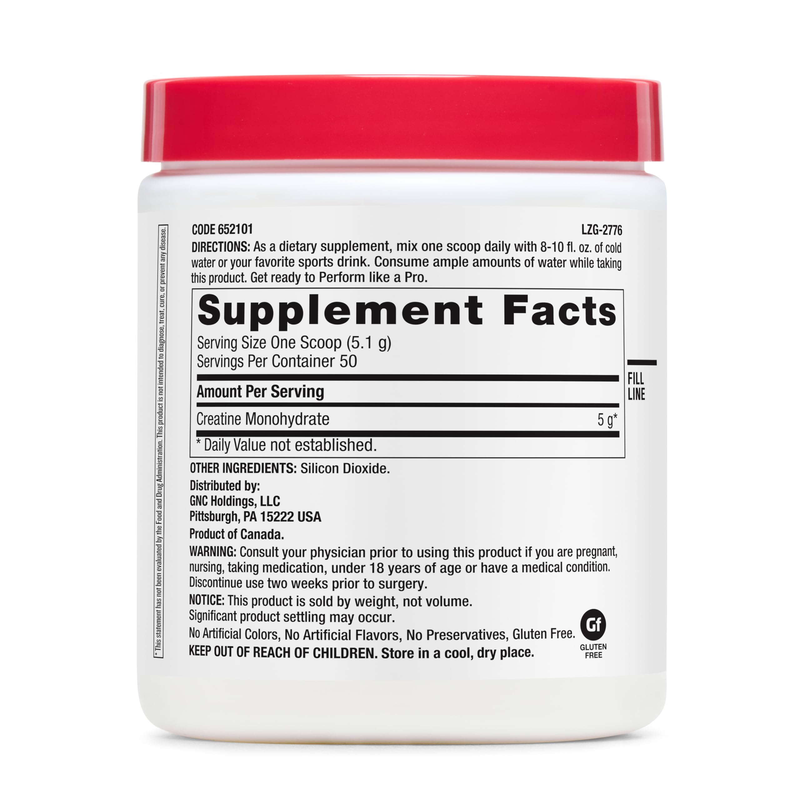 GNC detalle del polvo micronizado, mezcla fácil y suave