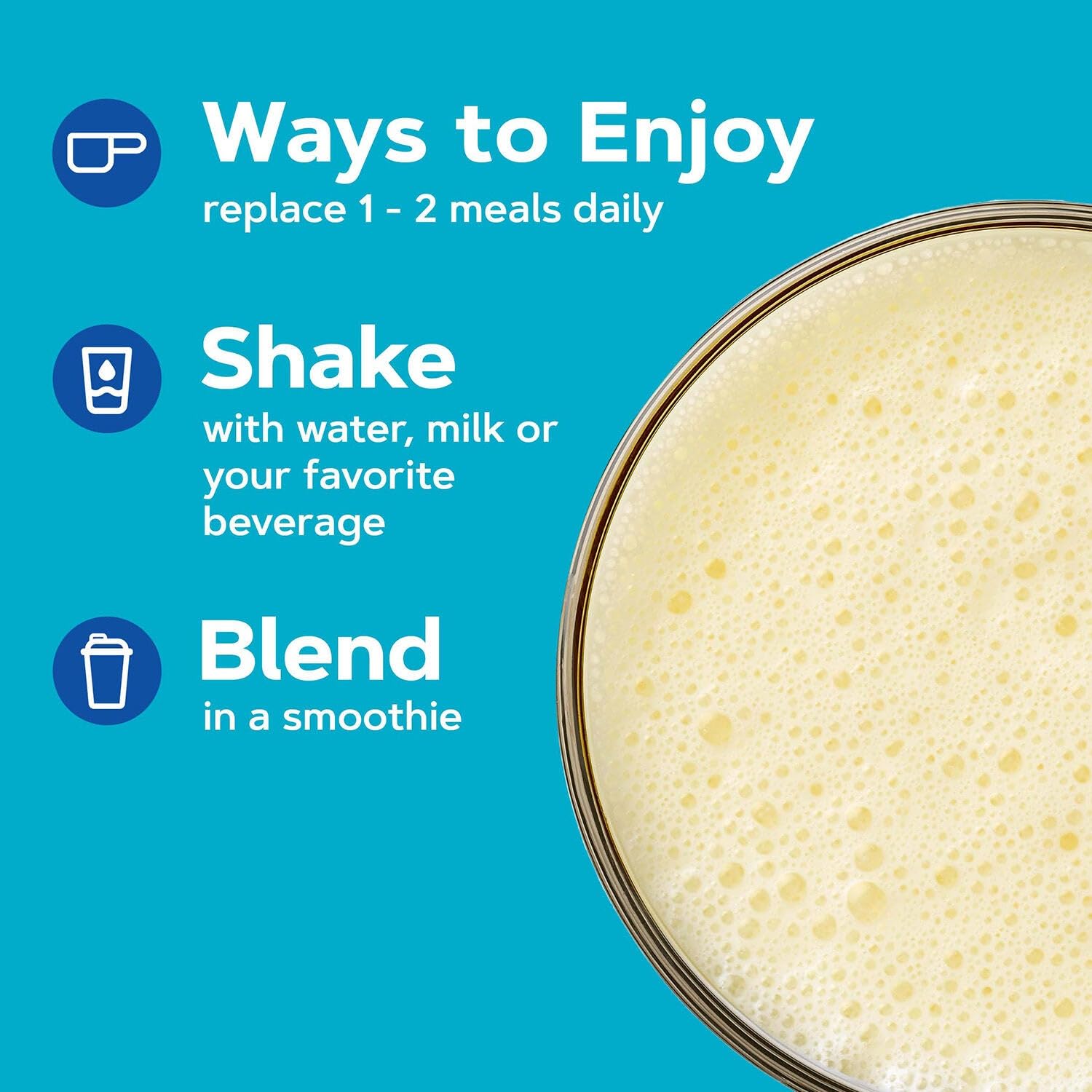 GNC batido banana ingredientes alrededor que muestran proteína y micronutrientes