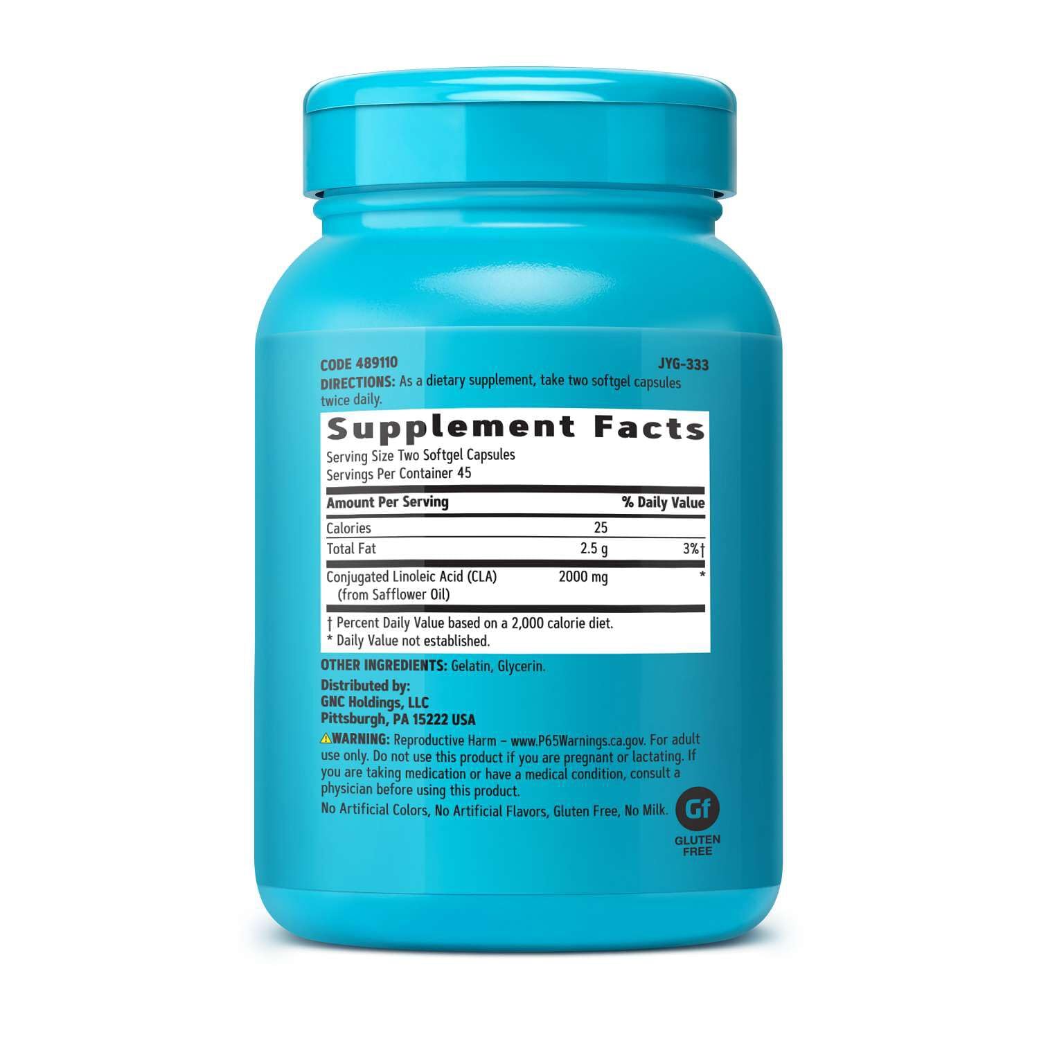 GNC Total Lean primer plano de una cápsula suave destacando absorción