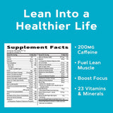 Etiqueta nutricional de GNC Total Lean mostrando 23 vitaminas y minerales