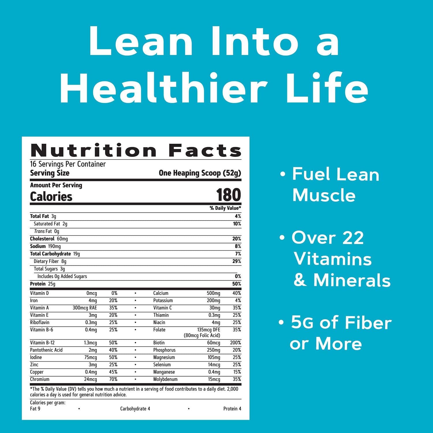 GNC Total Lean etiqueta con información nutricional visible y clara