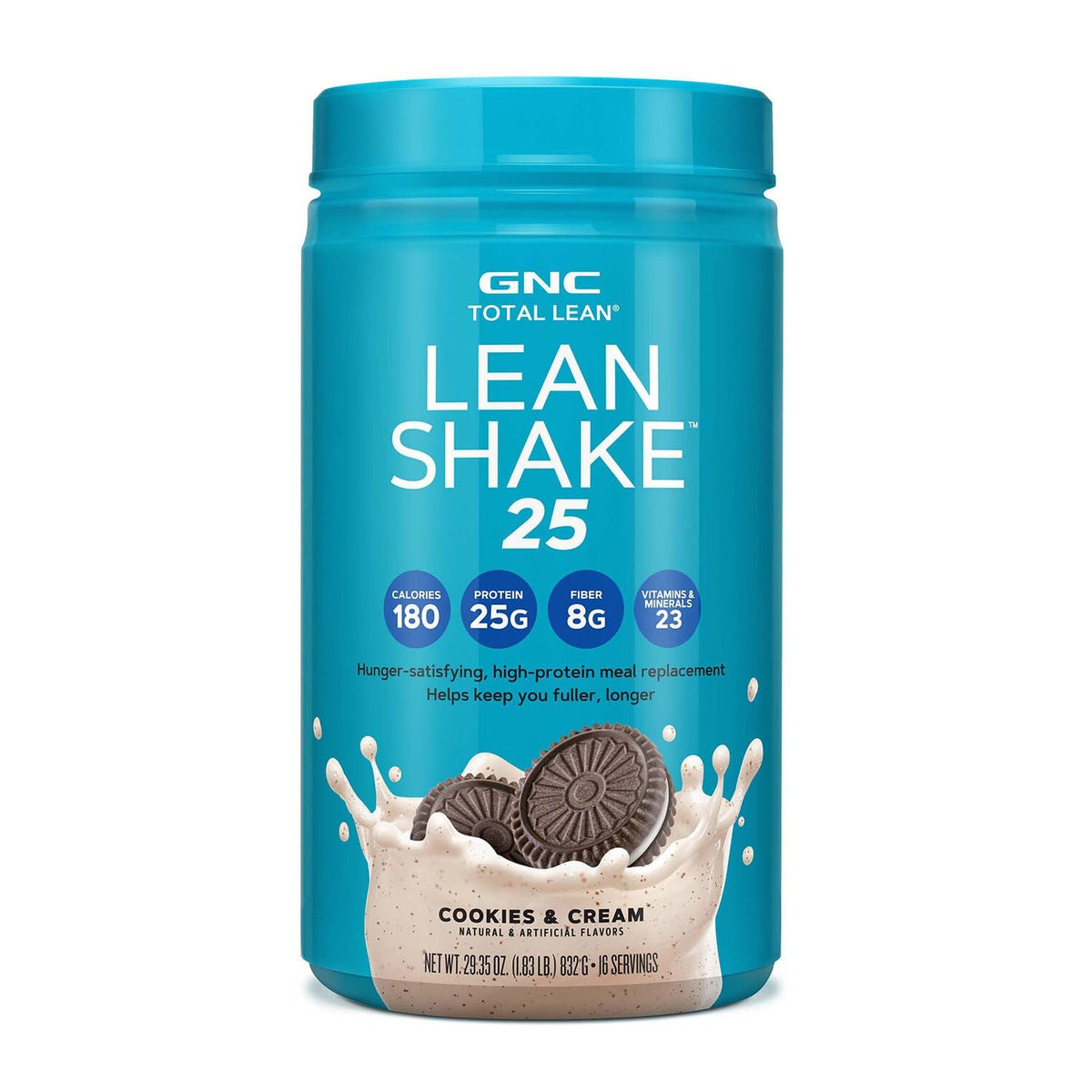 GNC Total Lean empaque frontal mostrando sabor cookies and cream y beneficios