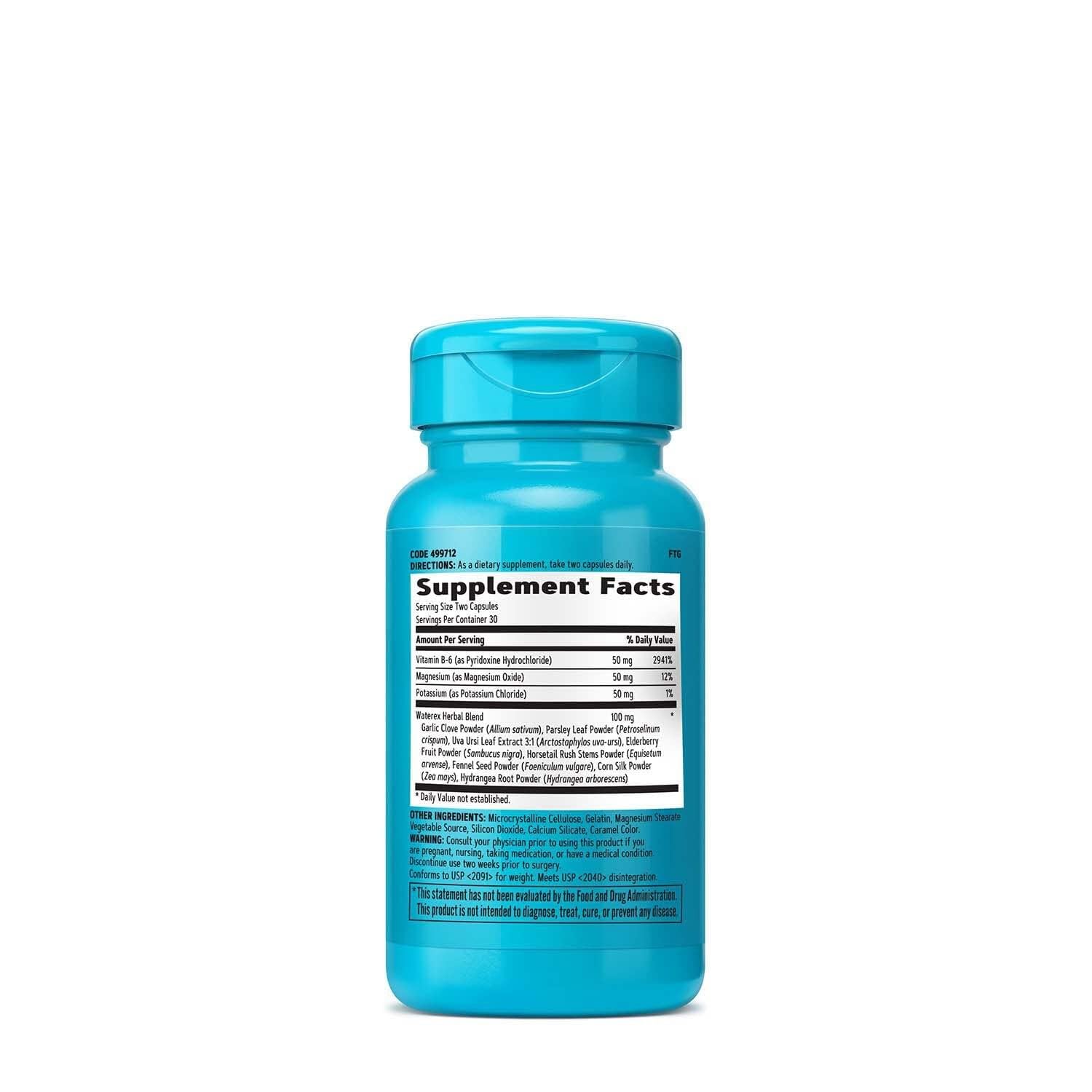 GNC Total Lean Waterex cápsula en primer plano revela textura y formulación concentrada para electrolitos
