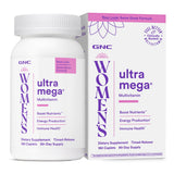 GNC envase frontal mostrando 180 caplets y beneficios para la mujer