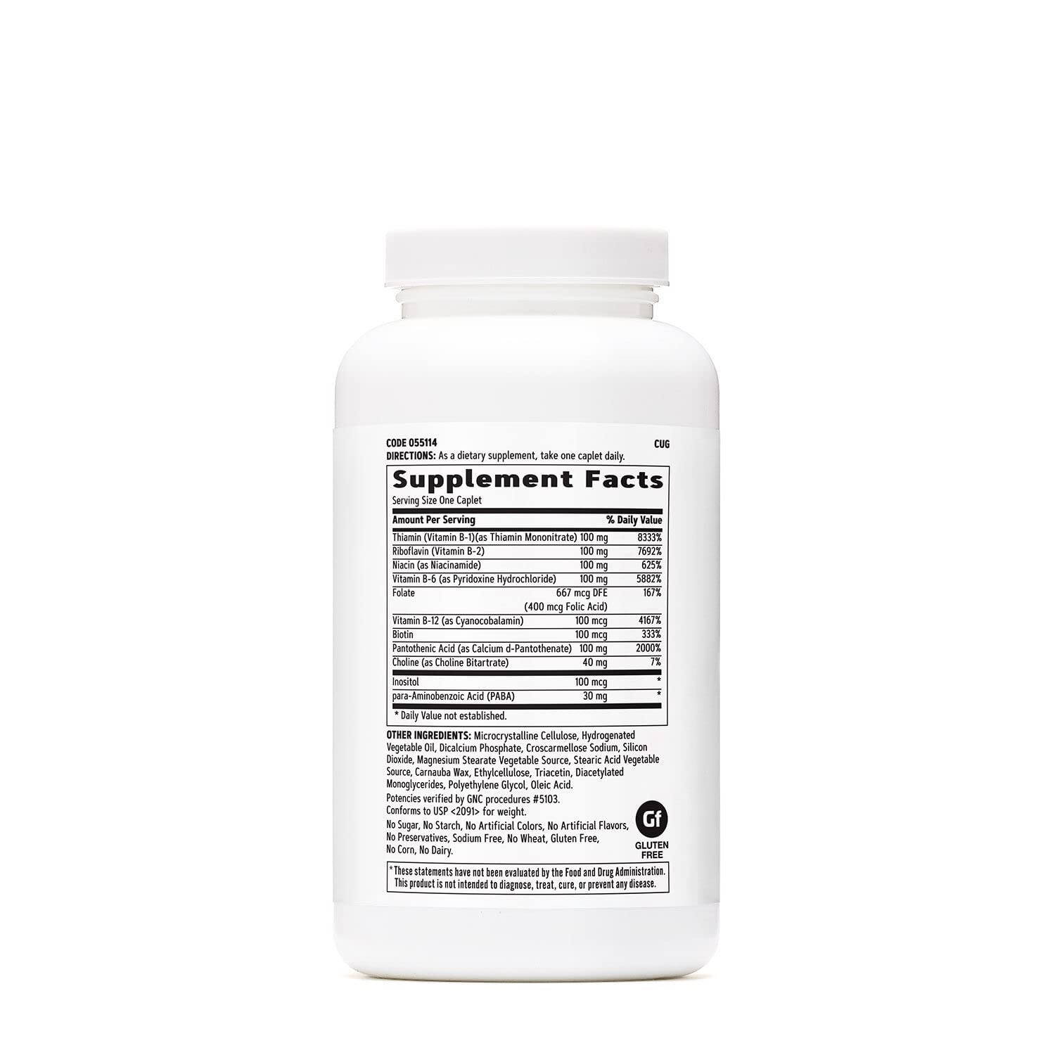 Detalle de la textura del caplet de GNC Vitamin B Complex 100 para fácil ingestión y calidad