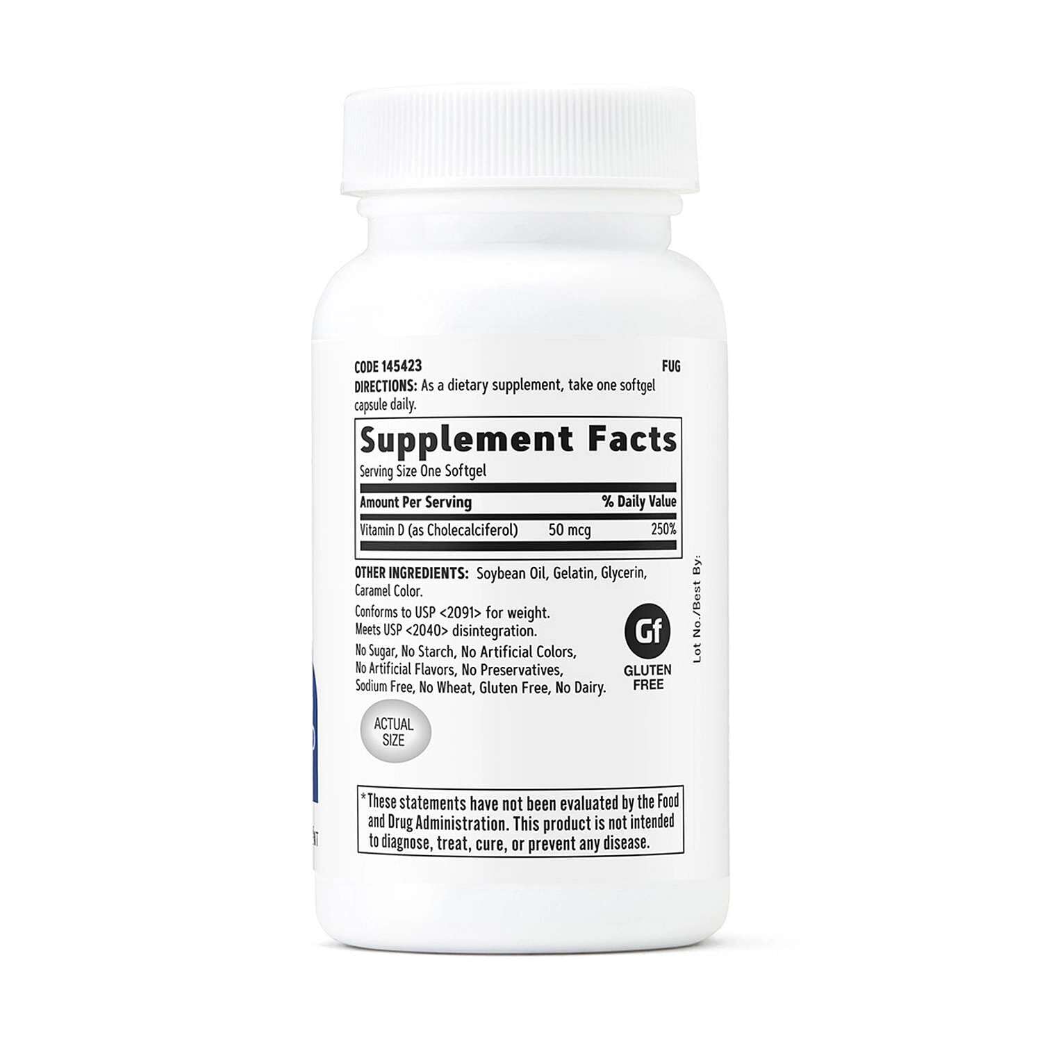 GNC primer plano cápsula blanda de Vitamin D3 absorción eficiente