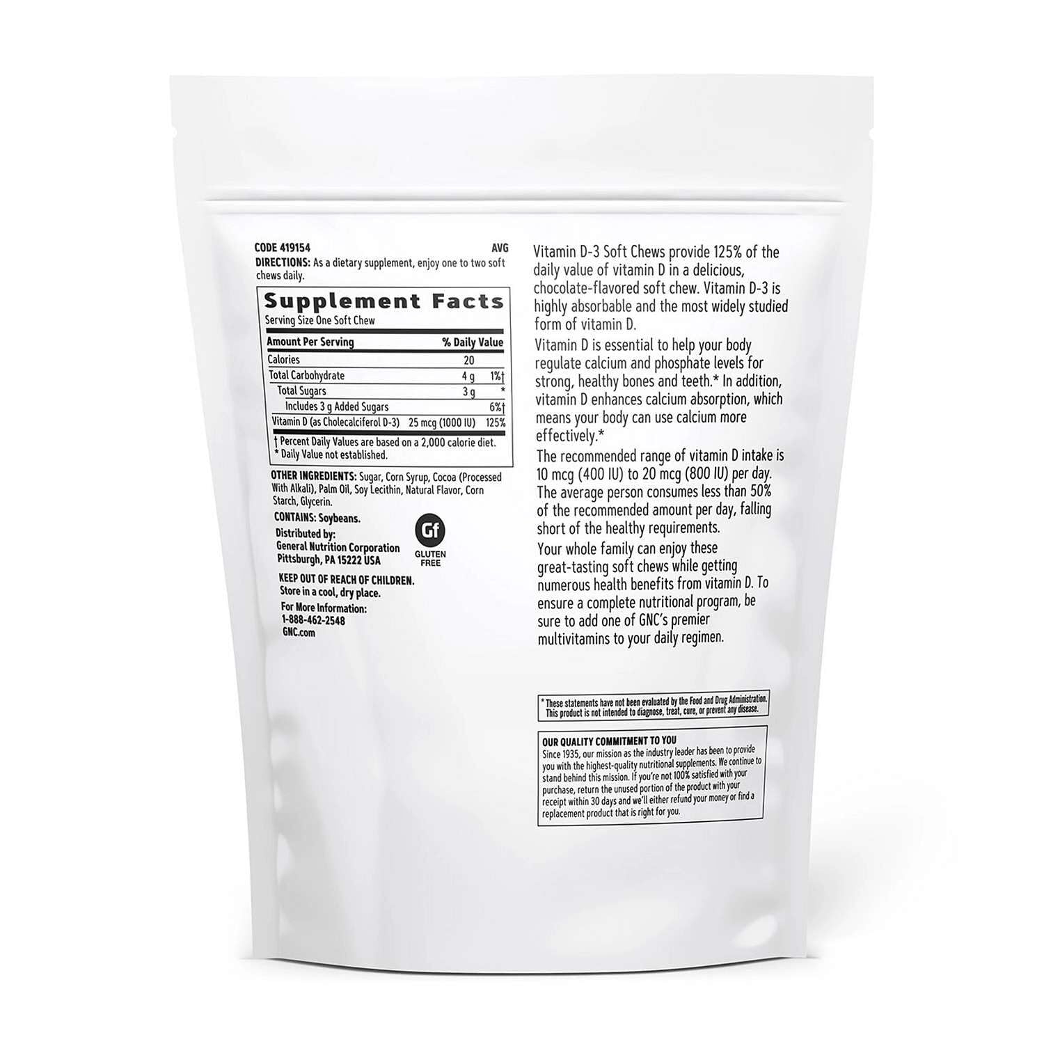 GNC detalle de textura del soft chew para una masticación fácil