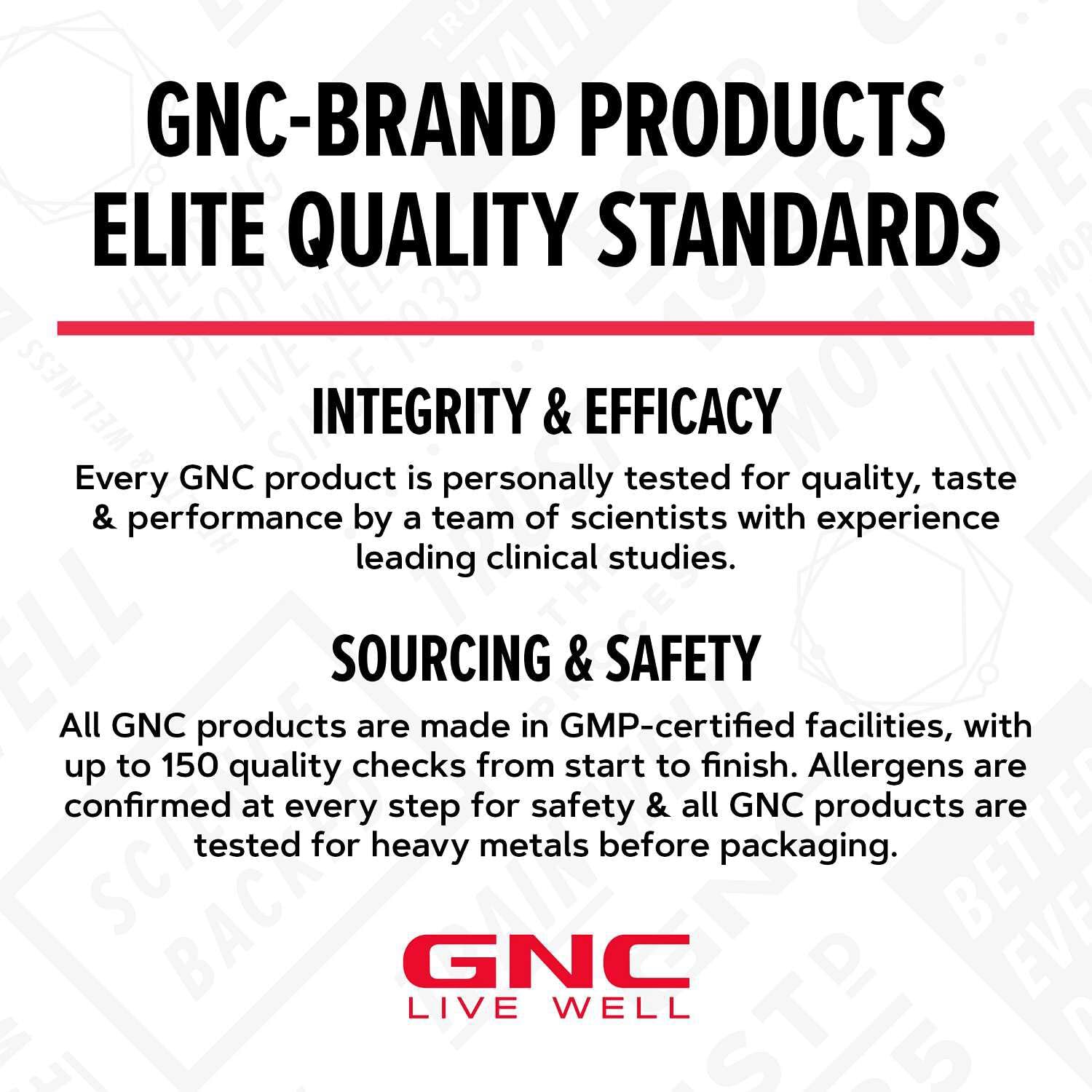 GNC etiqueta de ingredientes en primer plano destacando vitaminas y minerales