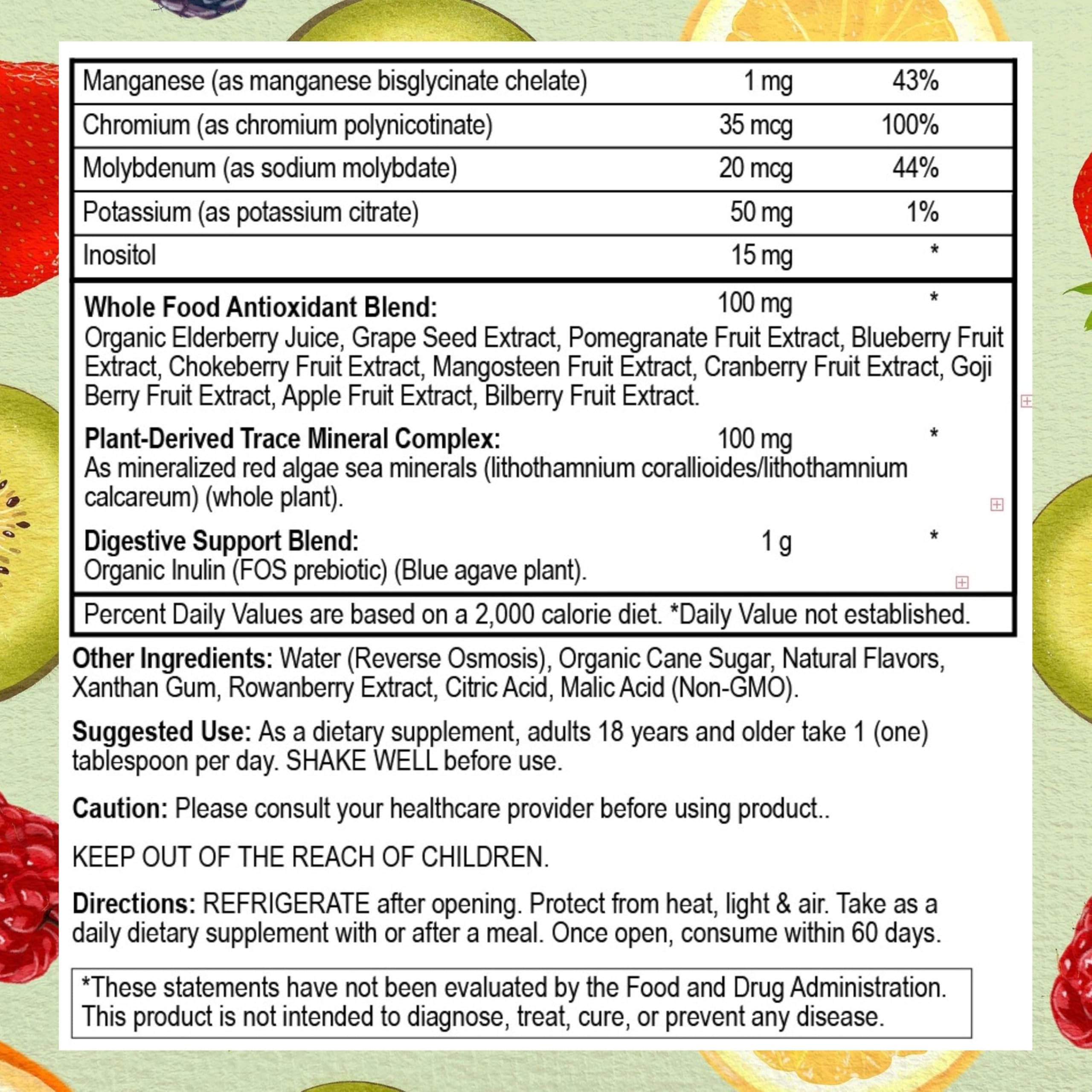 Ingredientes vegetales junto al frasco Go Healthy resaltando origen natural