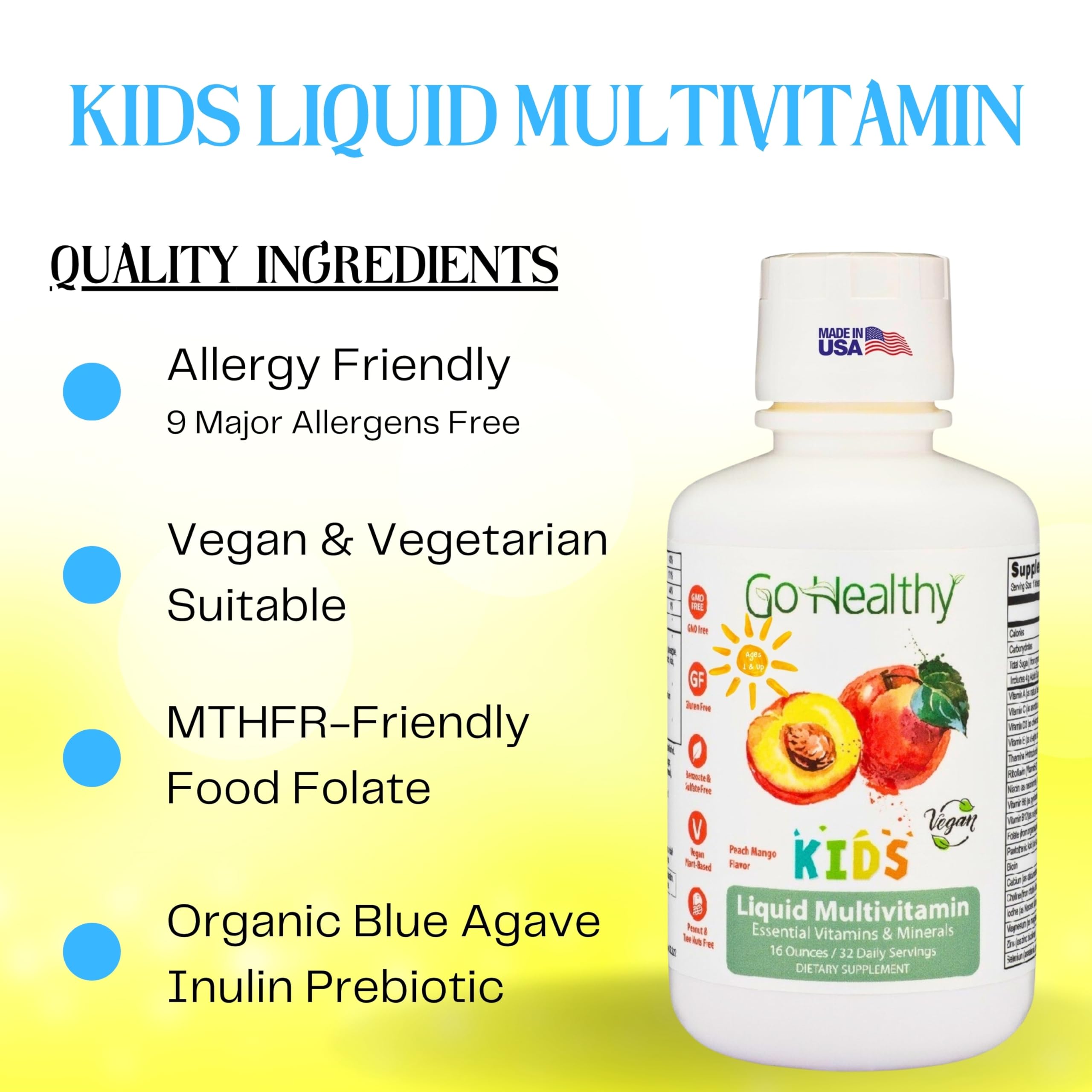 Go Healthy Natural etiqueta con información de nutrientes y beneficios claros
