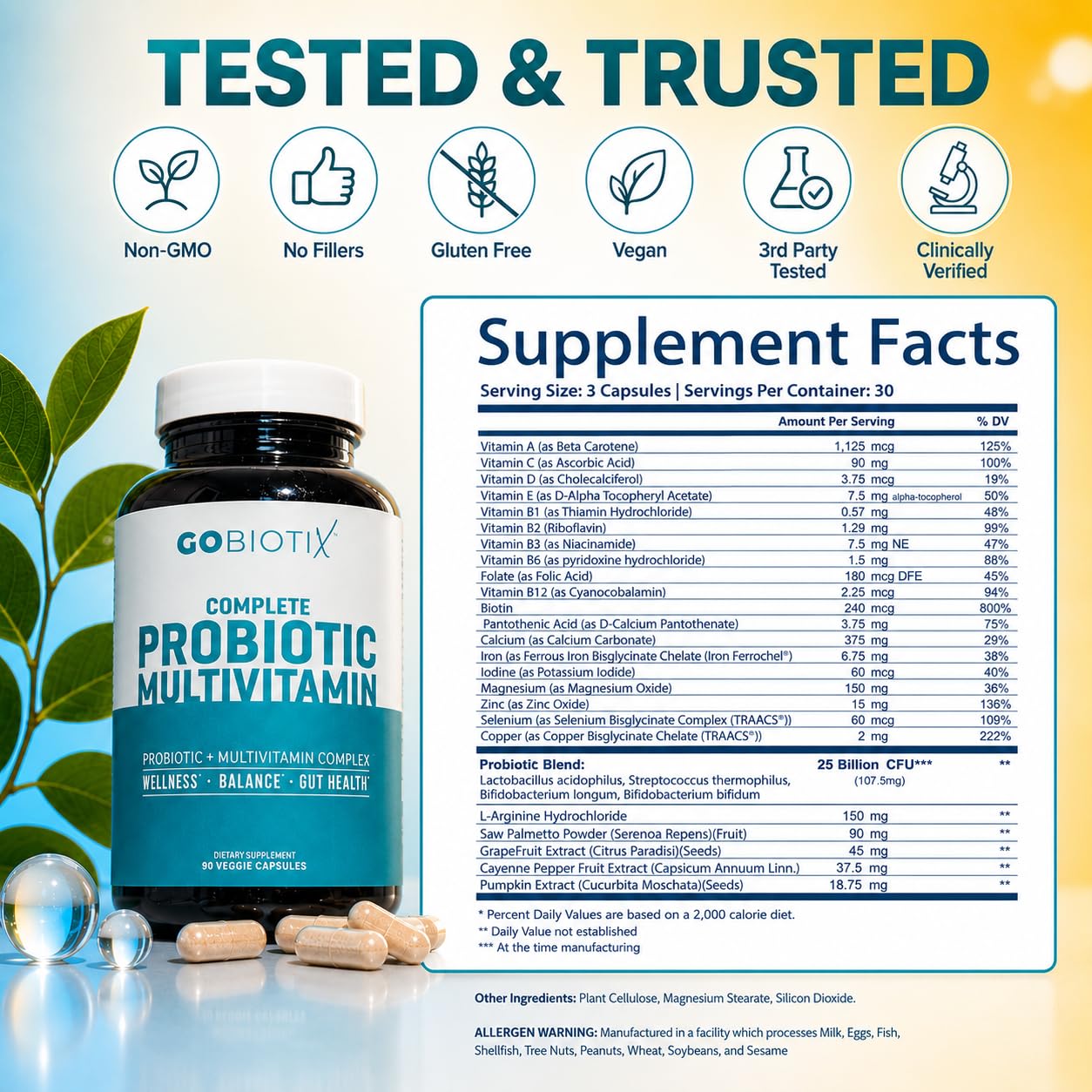 GOBIOTIX etiqueta de ingredientes en primer plano mostrando transparencia