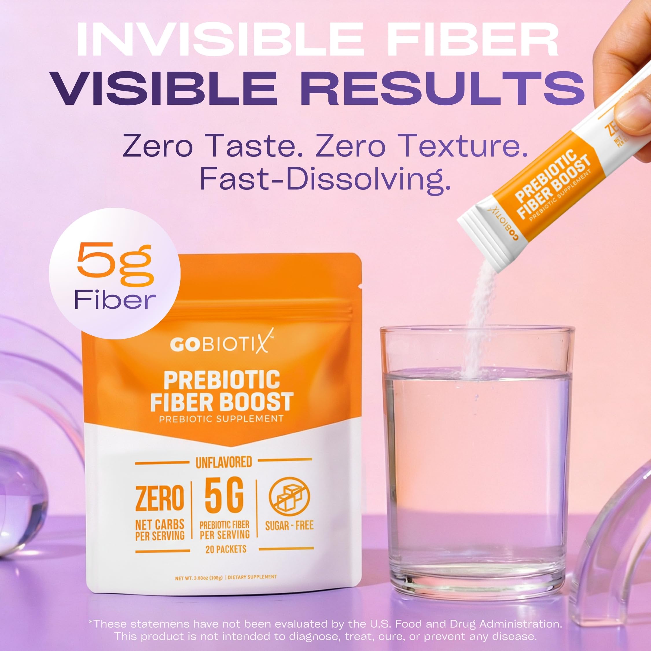 GoBiotix primer plano del polvo para ver textura suave y disolución
