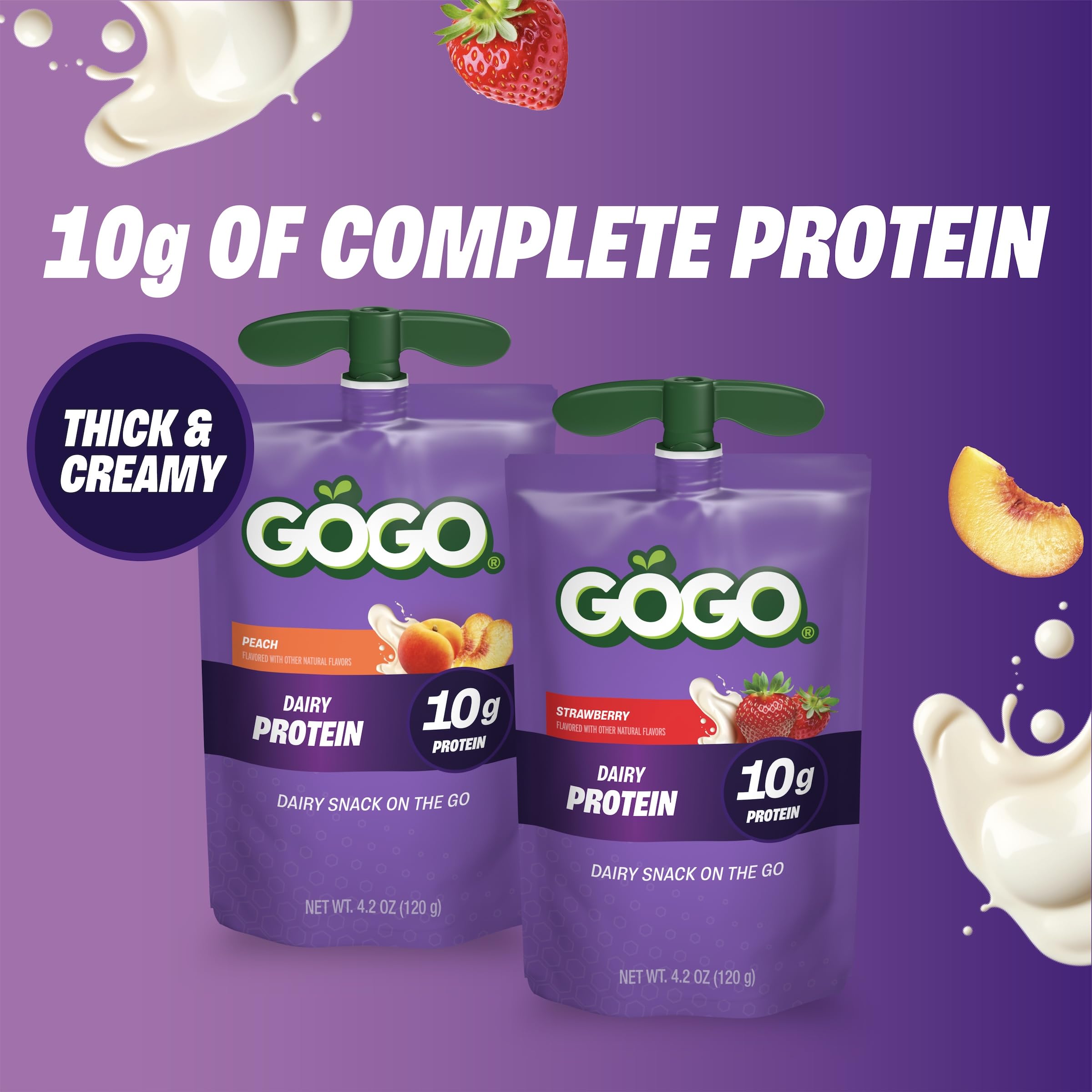 GoGo SqueeZ textura cremosa en primer plano para apetito inmediato