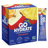 GoHydrate frente del empaque mostrando 30 sobres y beneficio de ahorro espacio