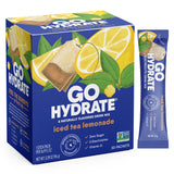 GoHydrate frente del empaque mostrando 30 sobres y beneficio portable