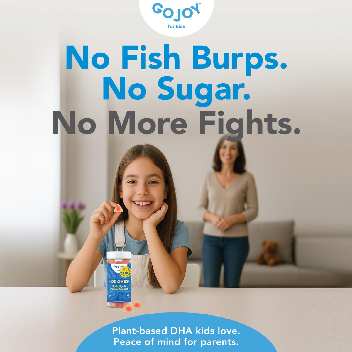 GOJOY NATURALS gomita junto a regla para comparar tamaño y porción