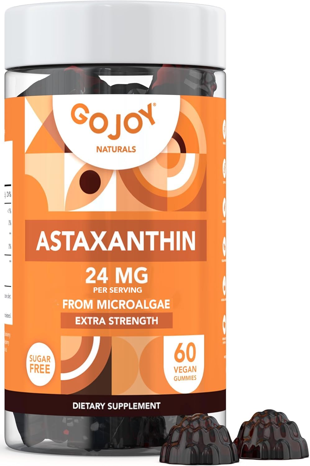 GOJOY NATURALS frente del envase mostrando 60 gomitas y beneficios