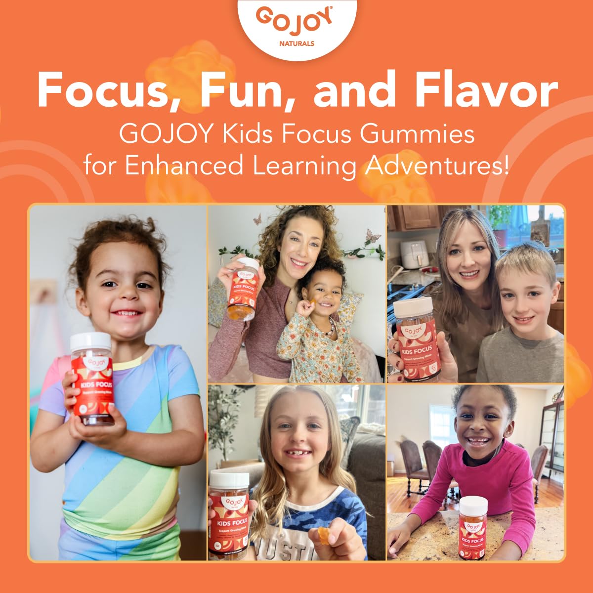 GOJOY NATURALS gominolas en mano para mostrar tamaño y dosificación pediátrica