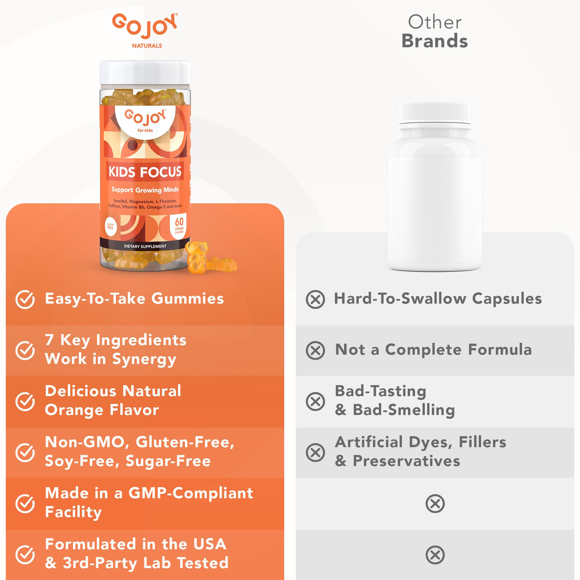 GOJOY NATURALS niña estudiando tras tomar gominola, foco y calma en casa