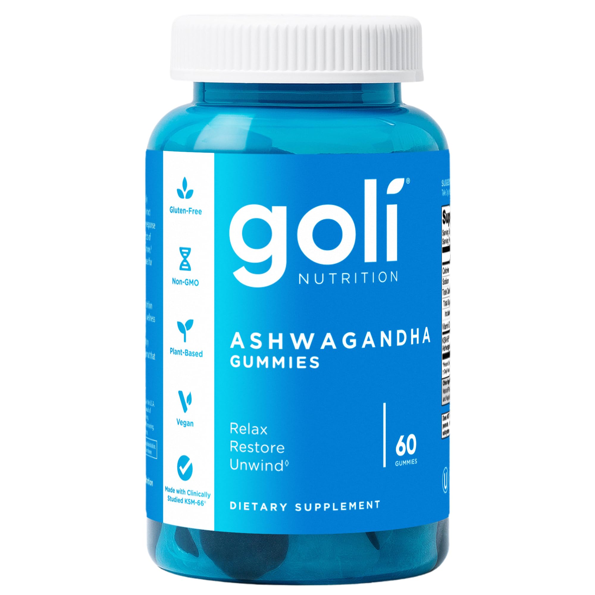 Goli empaque frontal 60 gomitas, muestra claro del envase y beneficio práctico