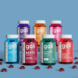 Goli Matcha Mind envase con iconos vegano y sin gluten enfatizando limpieza de ingredientes