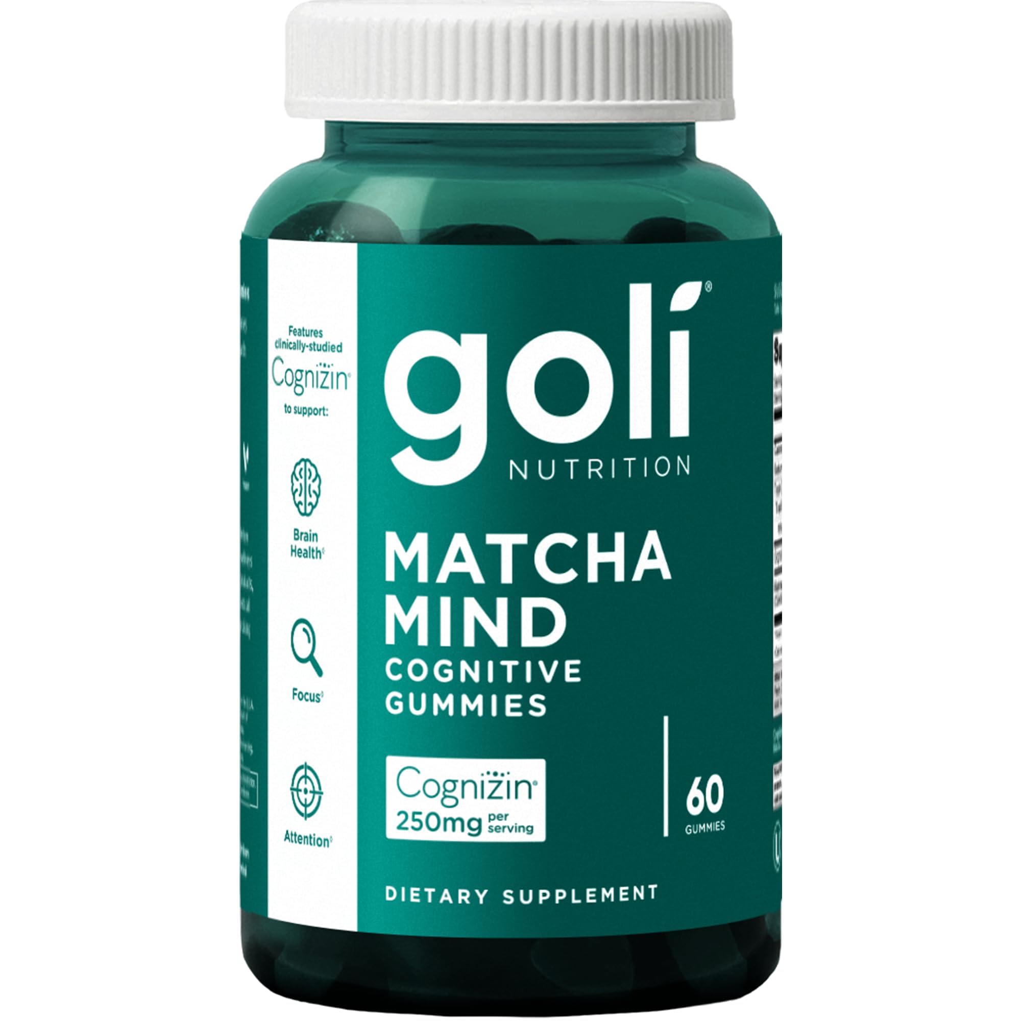 Goli Matcha Mind frente del envase mostrando etiqueta y beneficio de enfoque