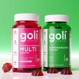 Goli etiqueta nutricional enfocada para ver información y dosis
