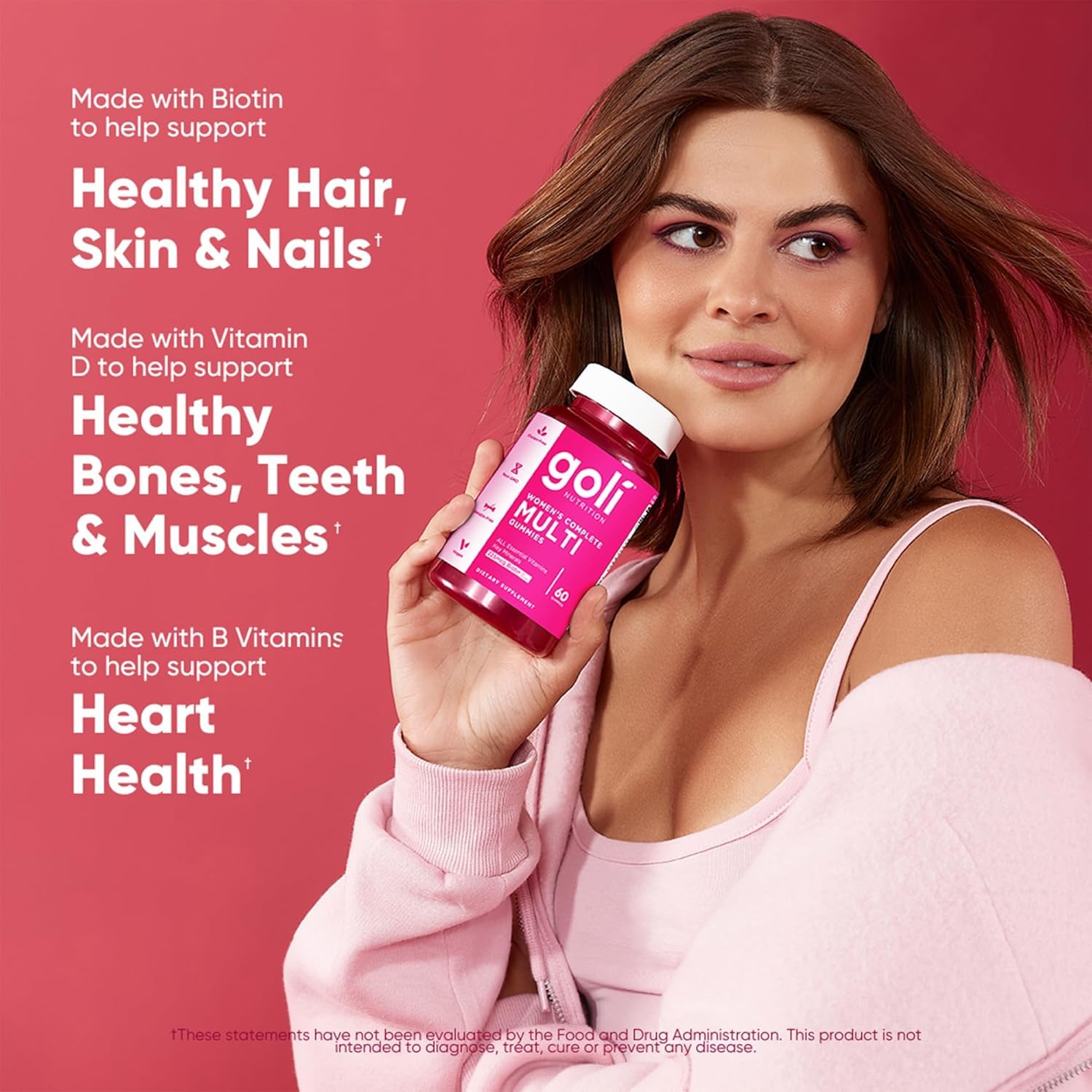 Goli etiqueta nutricional legible con vitaminas y minerales clave