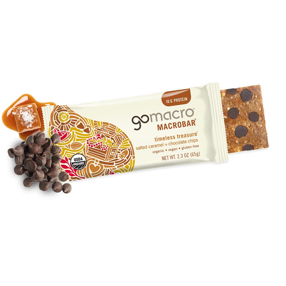 GoMacro barra cortada mostrando capas e ingredientes orgánicos visibles
