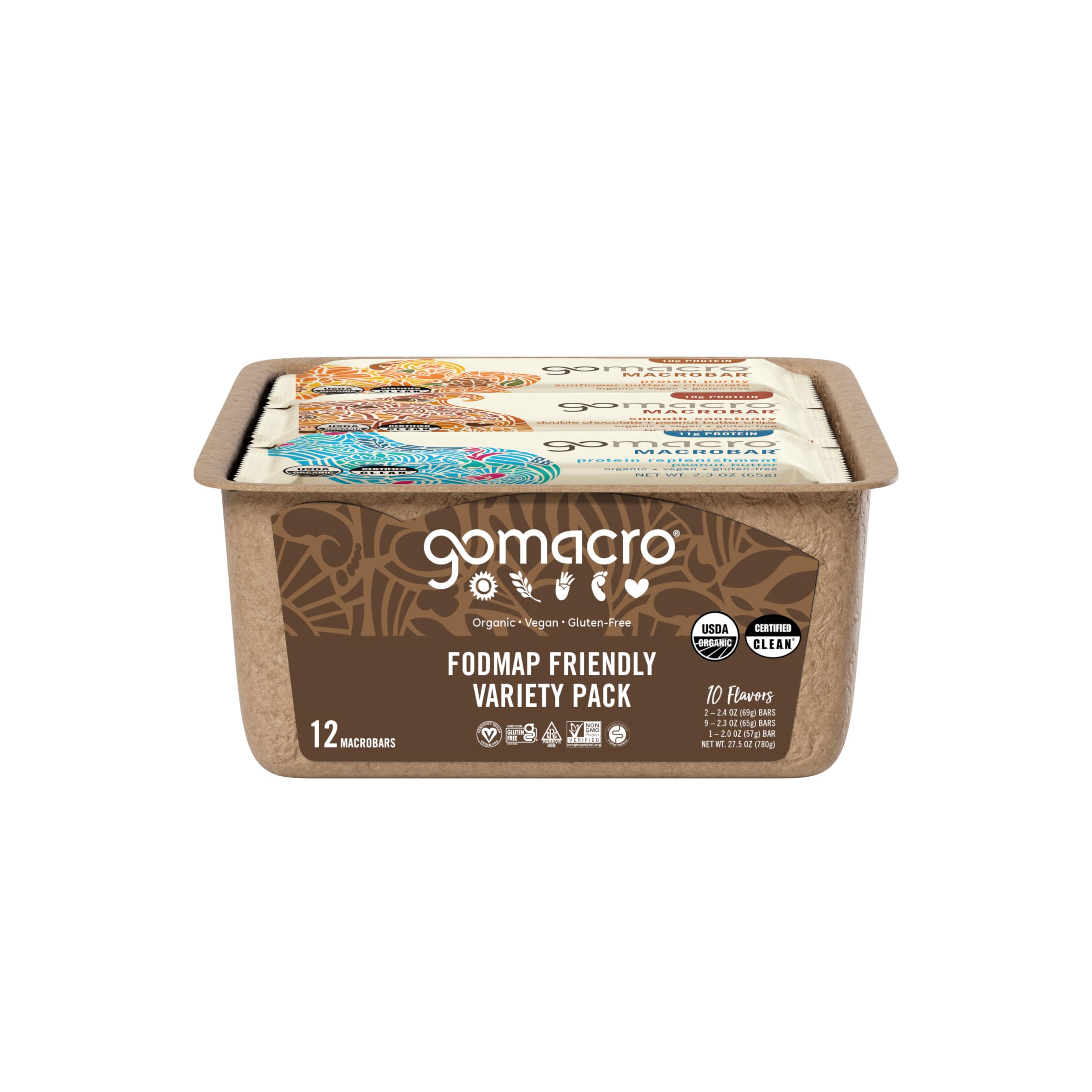 GoMacro barra en mano para comparar tamaño, práctico y listo para llevar