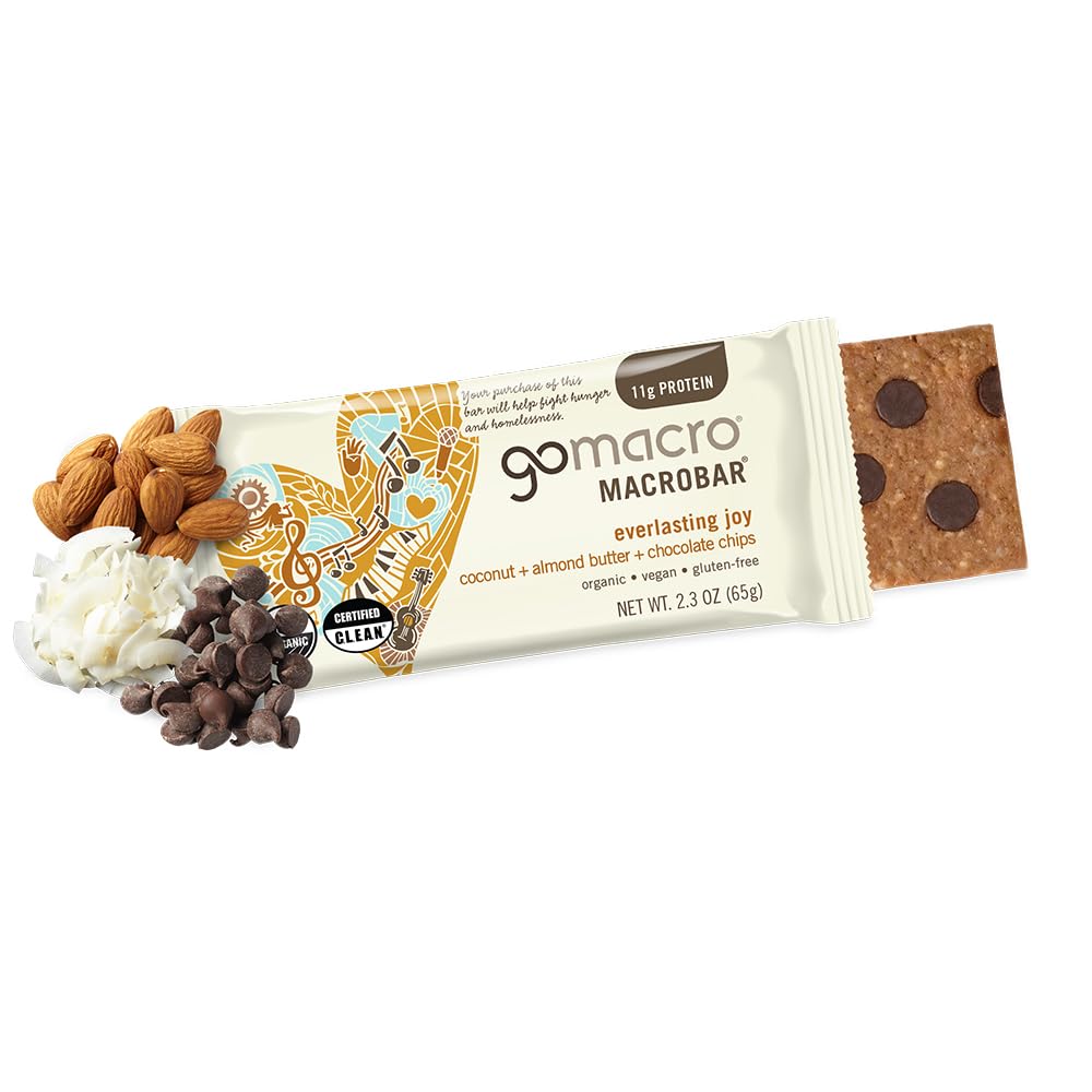 GoMacro barrita cortada que revela interior rico en proteína vegetal