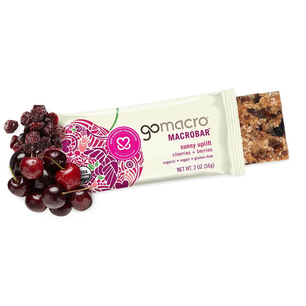 GoMacro primer plano textura y relleno de frutas, muestra masticabilidad y calidad