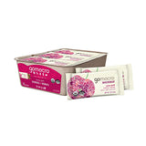 GoMacro pack frontal de MacroBar Cherries + Berries mostrando 12 barras energéticas