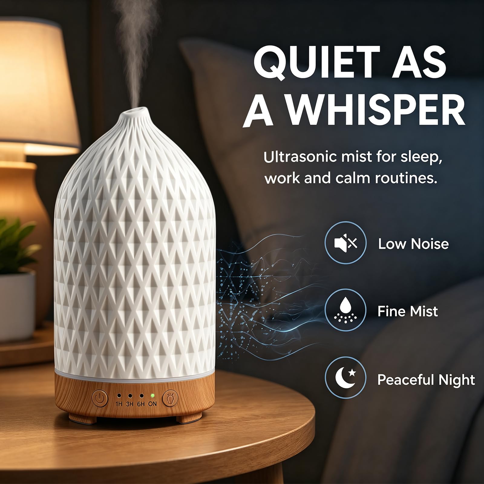 Gooamp colocado en dormitorio para crear atmósfera y mejorar confort