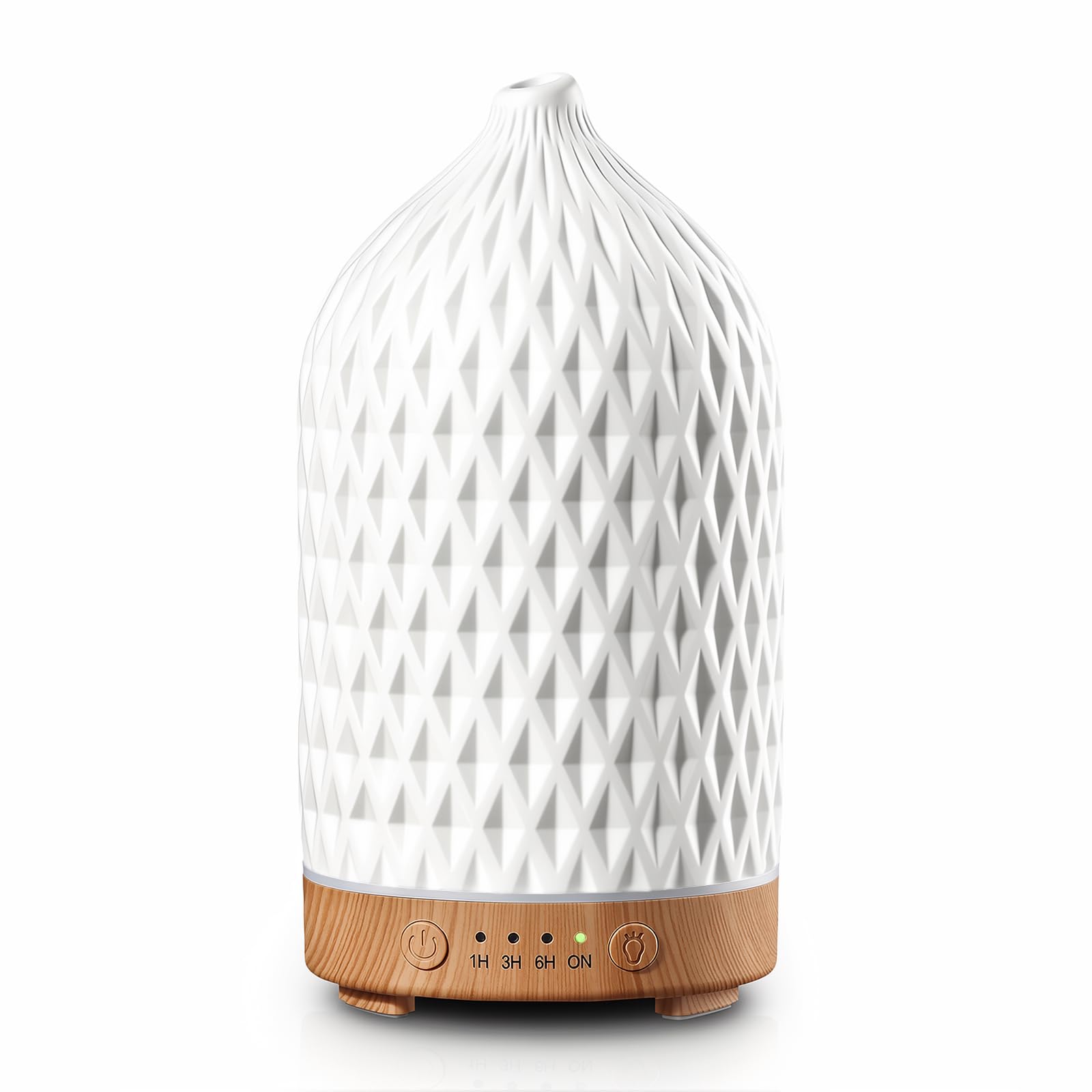 Gooamp difusor cerámico frontal mostrando su diseño elegante y funcionalidad