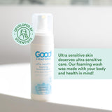 Good Clean Love etiqueta con ingredientes destacando pH equilibrado y seguridad