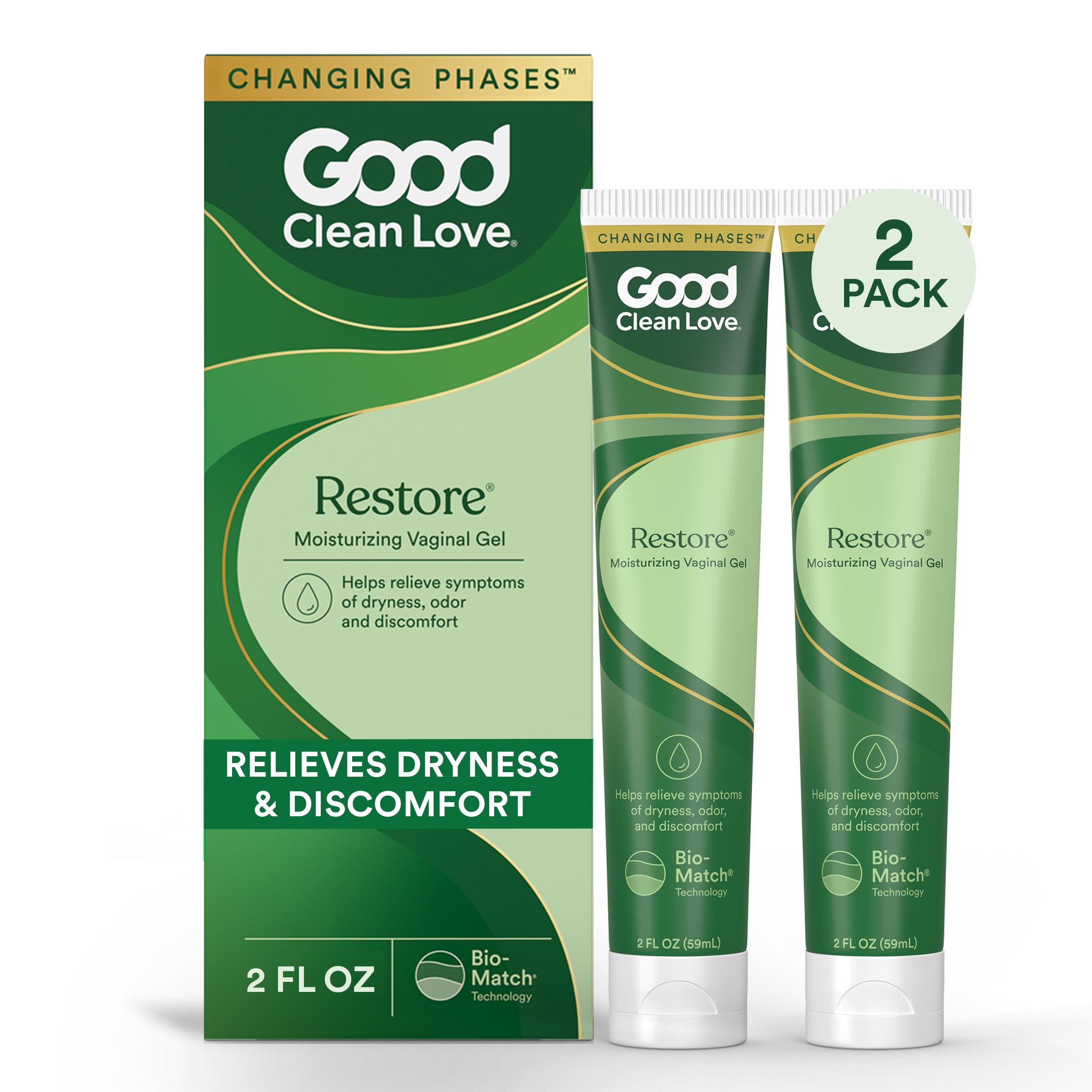 Good Clean Love vista frontal del empaque que muestra el producto y beneficios