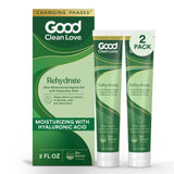 Good Clean Love frontal del empaque mostrando pack de 2 y beneficios