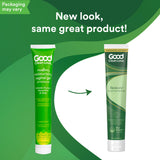 Good Clean Love tubo junto a una regla para mostrar el tamaño real, útil para compra