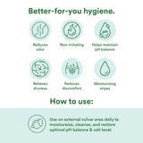 Good Clean Love textura de la toallita con aloe para hidratación suave