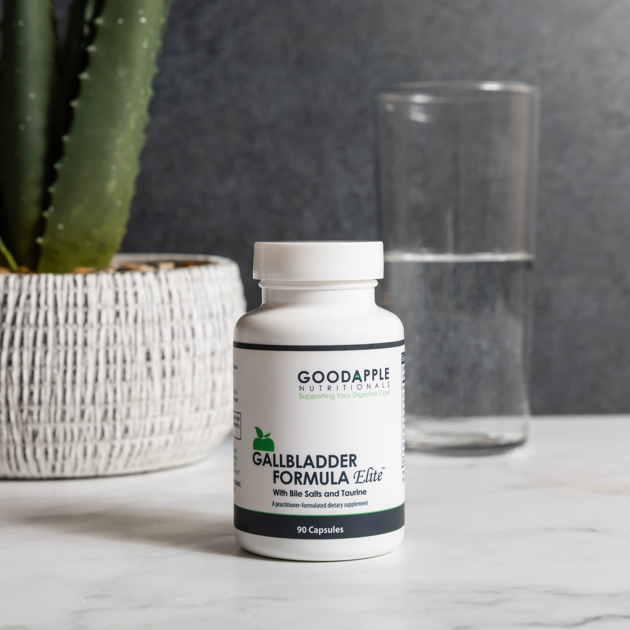 GOODAPPLE NUTRITIONALS etiqueta con información nutricional y calidad GMP
