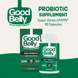 GoodBelly cápsula en mano demostrando tamaño fácil de tragar